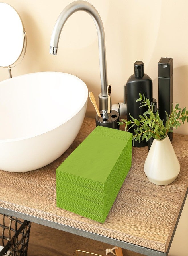 Whaline 200 Pcs Christmas Paper Guest Napkins Lime Green Disposable Dinner Napkins Xmas Decorative Hand Napkin Towel for Winter Kitchen Bathroom Holiday Party Table Decor - Image 5